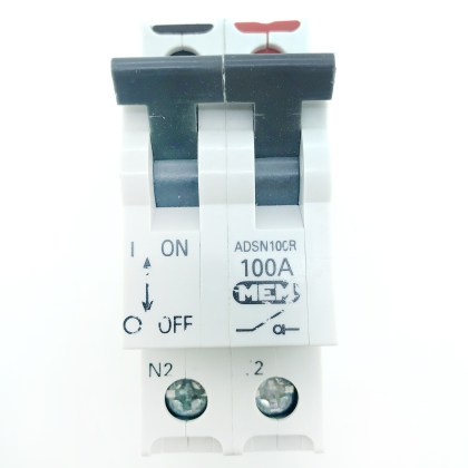 MEM ADSN100R 100A 100 Amp 2 Double Pole Isolator Main Switch Disconnectorr